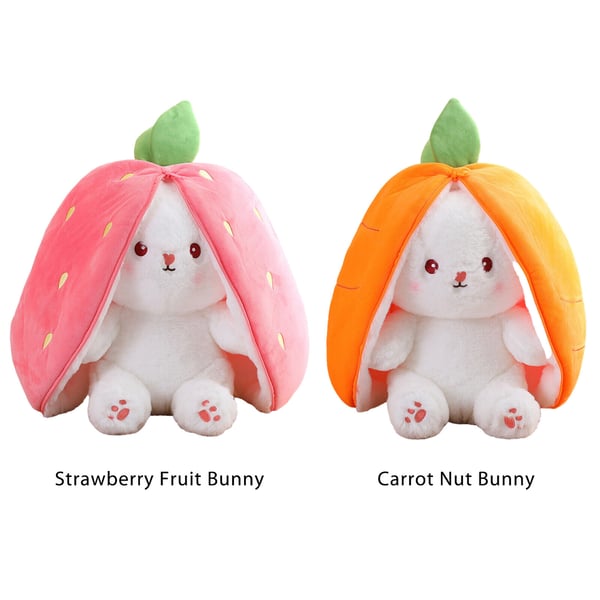 🔥Strawberry Bunny Transformed into Little Rabbit Fruit Doll Plush Toy