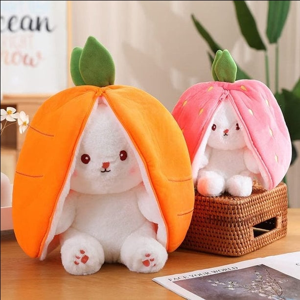 🔥Strawberry Bunny Transformed into Little Rabbit Fruit Doll Plush Toy