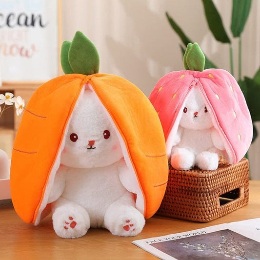 🔥Strawberry Bunny Transformed into Little Rabbit Fruit Doll Plush Toy