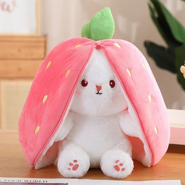 🔥Strawberry Bunny Transformed into Little Rabbit Fruit Doll Plush Toy