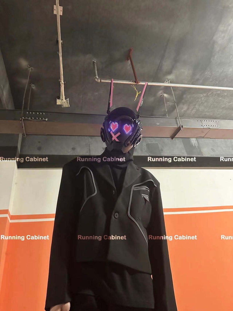 Bluetooth Cyberpunk Bunny Mask | Rave Mask | Cyberpunk Helmet | Techear Mask | Masquerade Mask | Cyberpunk 2077 | Cyberpunk Cosplay Merch