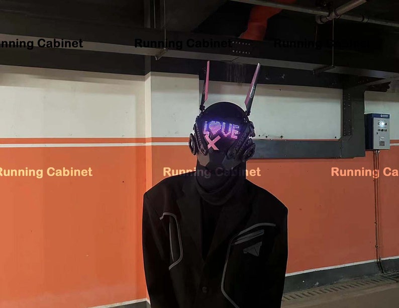 Bluetooth Cyberpunk Bunny Mask | Rave Mask | Cyberpunk Helmet | Techear Mask | Masquerade Mask | Cyberpunk 2077 | Cyberpunk Cosplay Merch