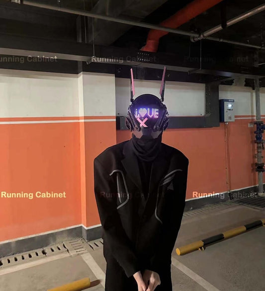 Bluetooth Cyberpunk Bunny Mask | Rave Mask | Cyberpunk Helmet | Techear Mask | Masquerade Mask | Cyberpunk 2077 | Cyberpunk Cosplay Merch