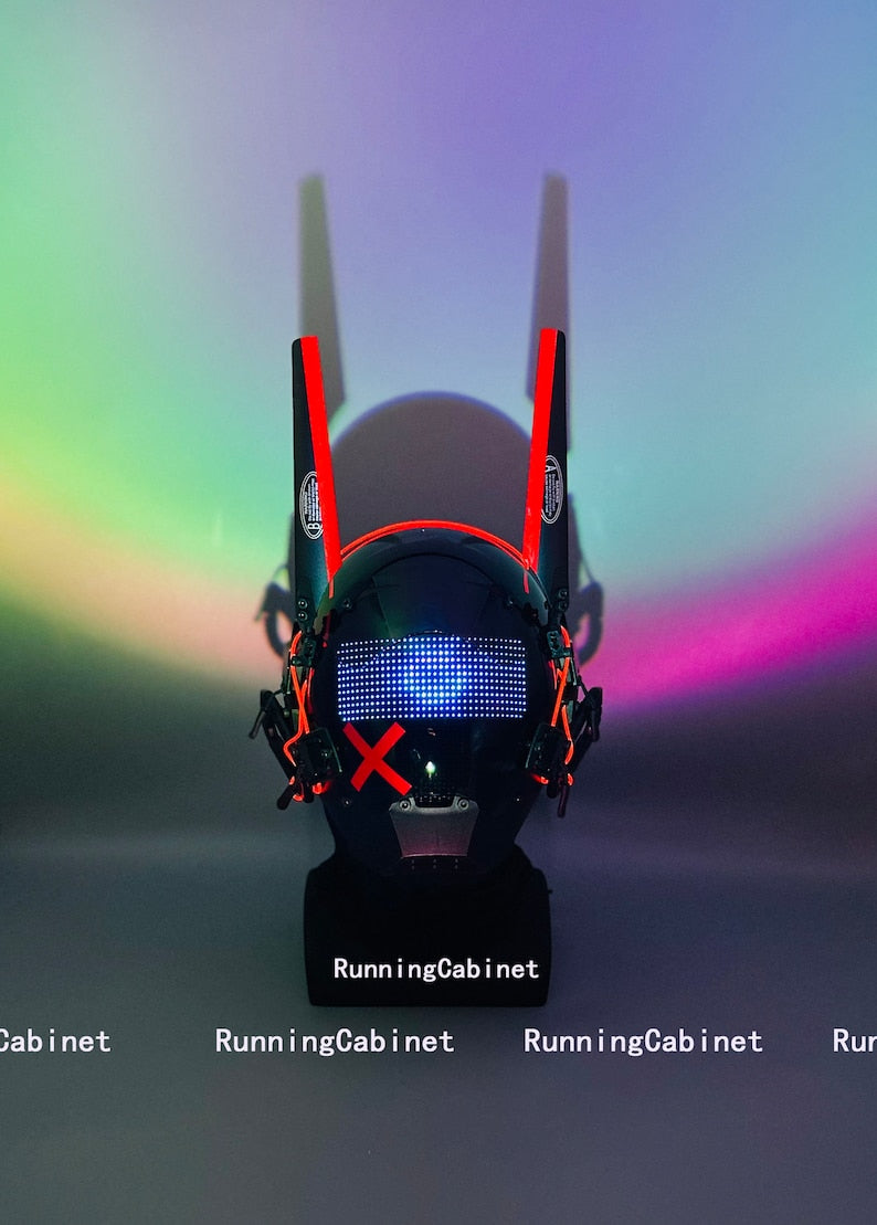 Bluetooth Cyberpunk Bunny Mask | Rave Mask | Cyberpunk Helmet | Techear Mask | Masquerade Mask | Cyberpunk 2077 | Cyberpunk Cosplay Merch