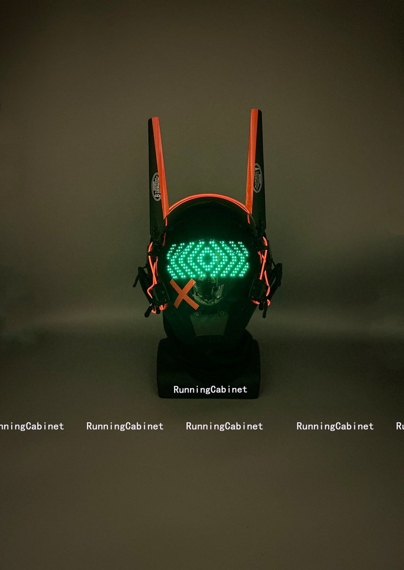 Bluetooth Cyberpunk Bunny Mask | Rave Mask | Cyberpunk Helmet | Techear Mask | Masquerade Mask | Cyberpunk 2077 | Cyberpunk Cosplay Merch