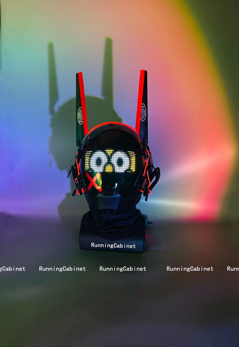 Bluetooth Cyberpunk Bunny Mask | Rave Mask | Cyberpunk Helmet | Techear Mask | Masquerade Mask | Cyberpunk 2077 | Cyberpunk Cosplay Merch